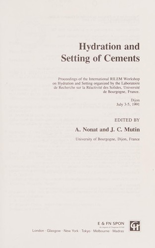 Hydration and setting of cements