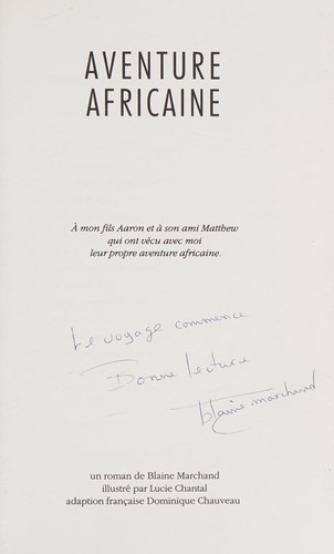 Aventure africaine by Blaine Marchand cover