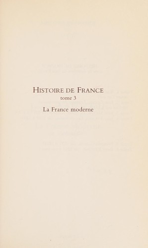 La France moderne de 1515 à 1789 by Meyer, Jean cover