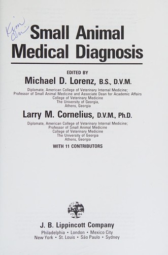 Small animal medical diagnosis by Michael D. Lorenz, Larry M. Cornelius cover