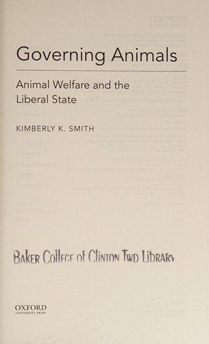 Governing animals by Kimberly K. Smith cover
