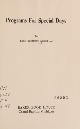 Programs for special days