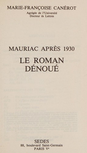 Le roman dénoué