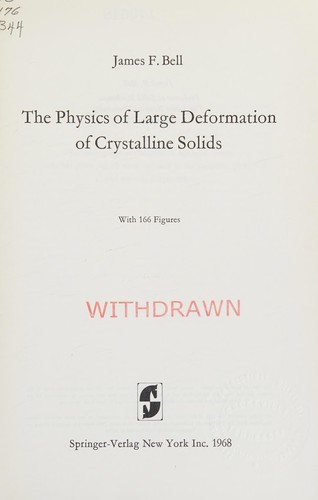 The physics of large deformation of crystalline solids