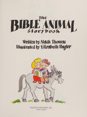 The Bible animal storybook by Thomas, Mack cover