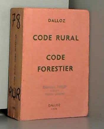 Code rural ; Code forestier (Petits codes Dalloz) by France cover