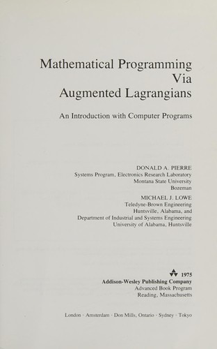 Mathematical programming via augmented lagrangians