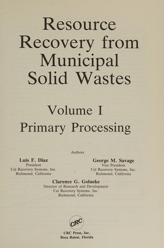 Resource recovery from municipal solid wastes
