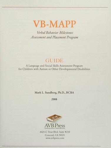 VB-MAPP Verbal Behavior Milestones Assessment and Placement Program