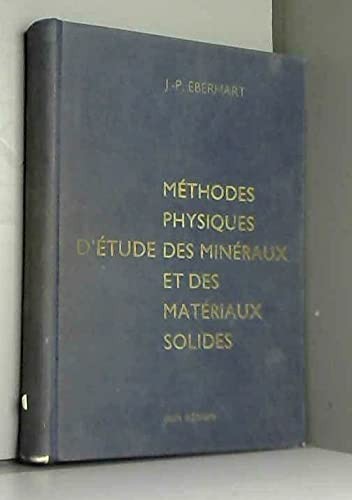 Méthodes physiquesd'etude des minéraux et des matériaux solides