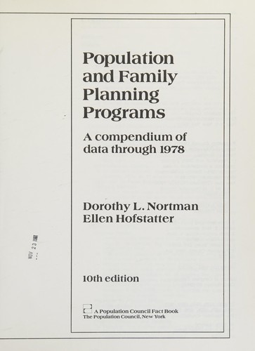 Population and family planning programs