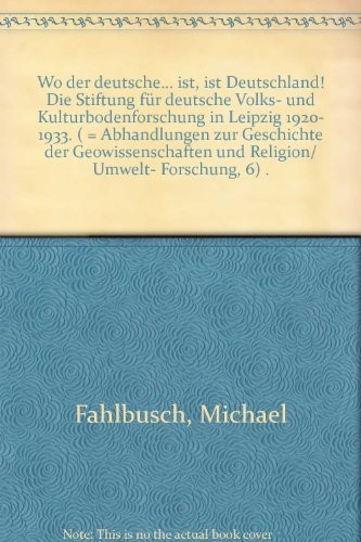 "Wo der deutsche ... ist, ist Deutschland" by Michael Fahlbusch cover