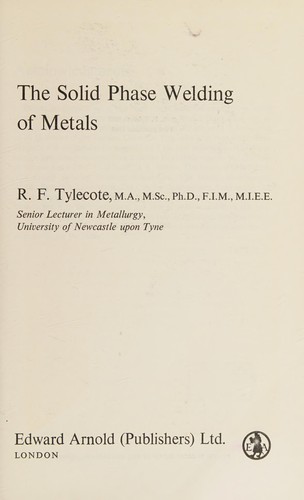 The solid phase welding of metals