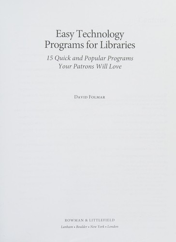Easy Technology Programs for Libraries