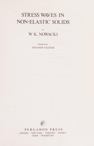 Stress waves in non-elastic solids