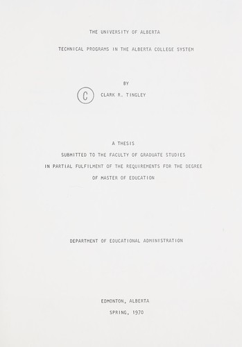 Technical programs in the Alberta College System