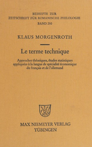 Le terme technique by Klaus Morgenroth cover