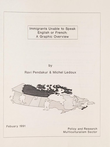 Immigrants unable to speak English or French by Canada. Multiculturalism and Citizenship Canada cover
