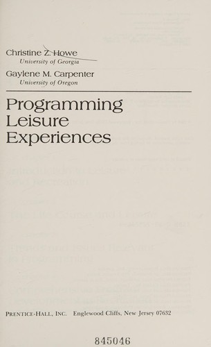Programming leisure experiences