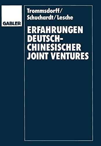 Erfahrungen deutsch-chinesischer joint Ventures by Volker Trommsdorff cover