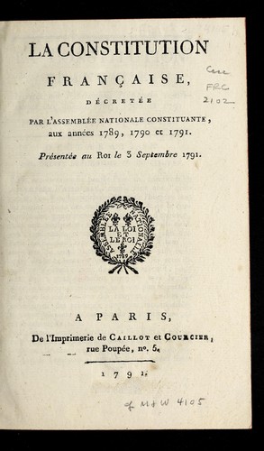 La constitution franc ʹaise by France cover
