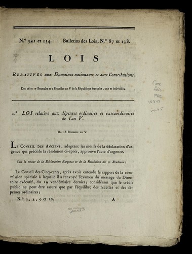 Lois relatives aux domaines nationaux et aux contributions by France cover