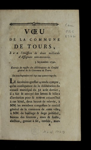 Voeu by Tours (France) cover