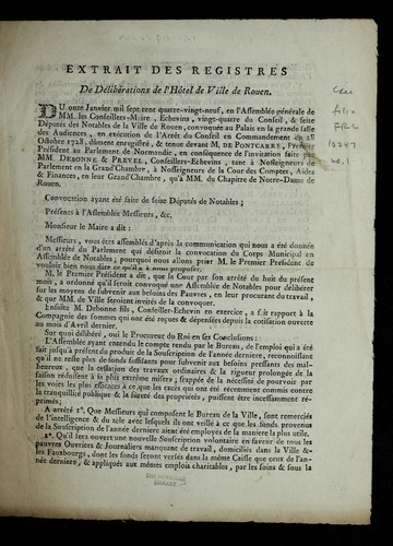 Extrait des registres de de libe rations de l'ho tel de ville de Rouen by Rouen (France) cover