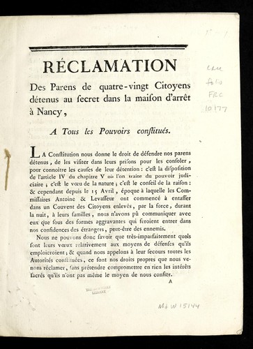 Re clamation by Nancy (France) cover