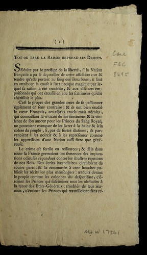 Tot ou tard la raison reprend ses droits