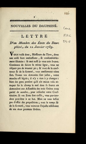 Nouvelles du Dauphine . by Dauphine  (France) cover