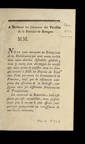 Extrait du re gistre commun des de libe rations by Rennes (France) cover