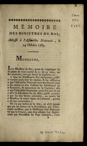 Me moire by France. Ministres cover