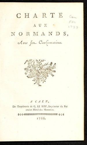 Charte aux Normands by Normandy (France) cover