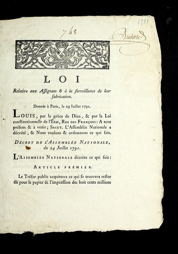 Loi relative aux assignats & a   la surveillance de leur fabrication by France cover