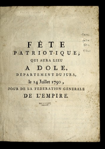 F^ete patriotique by Dole (France) cover