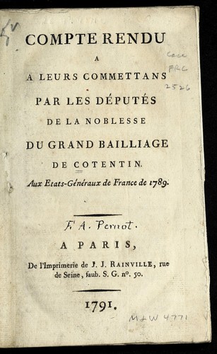 Compte rendu a leurs commettans by Cotentin (France) cover
