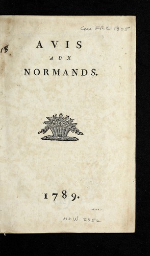 Avis aux Normands by Normandy (France) cover