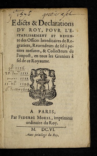 Edicts & declarations dv Roy by France cover