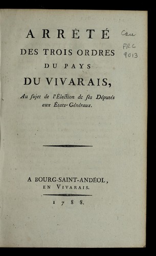 Arr^ete by Vivarais (France) cover