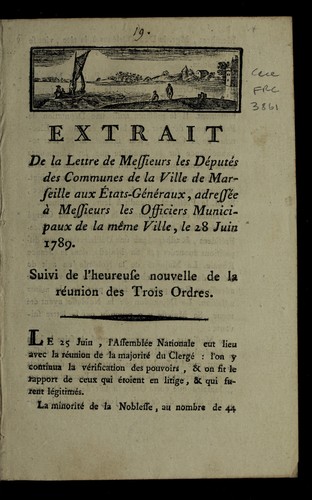 Extrait de la lettre by Marseille (France) cover