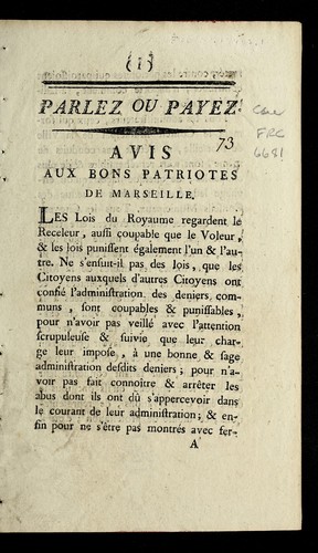 Parlez ou payez by Marseille (France) cover