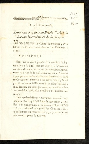 ... Extrait des registres du proce  s-verbal