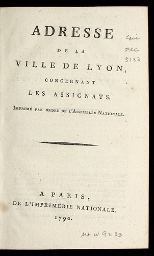 Adresse de la ville de Lyon by Lyon (France) cover