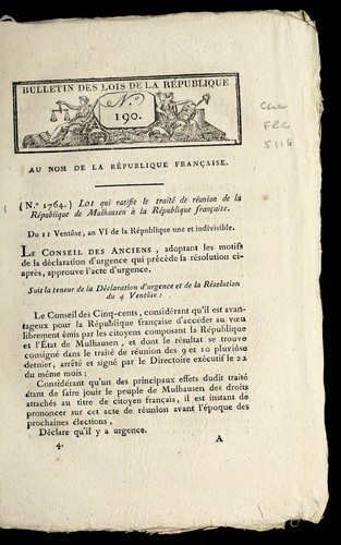 Bulletin des lois de la Re publique no.190 by France cover