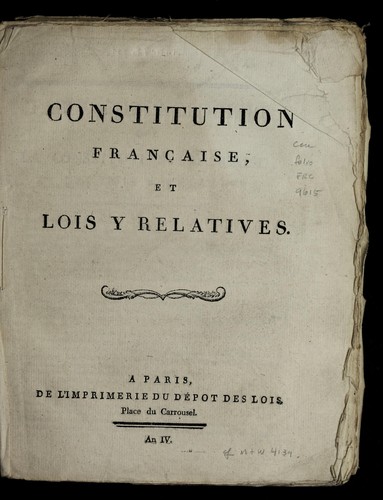 Constitution franc ʹaise, et lois y relatives by France cover