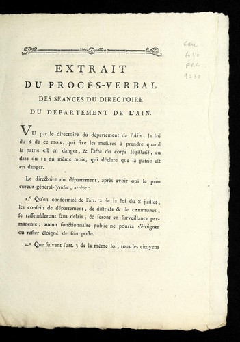 Extrait du proc`es-verbal des se ances by Ain (France) cover