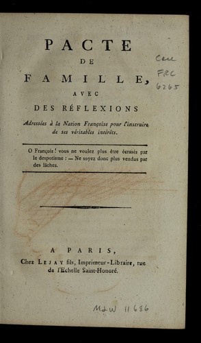 Pacte de famille by France cover