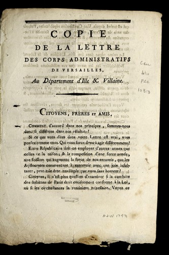 Copie de la lettre