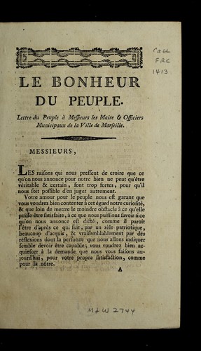 Le bonheur du peuple